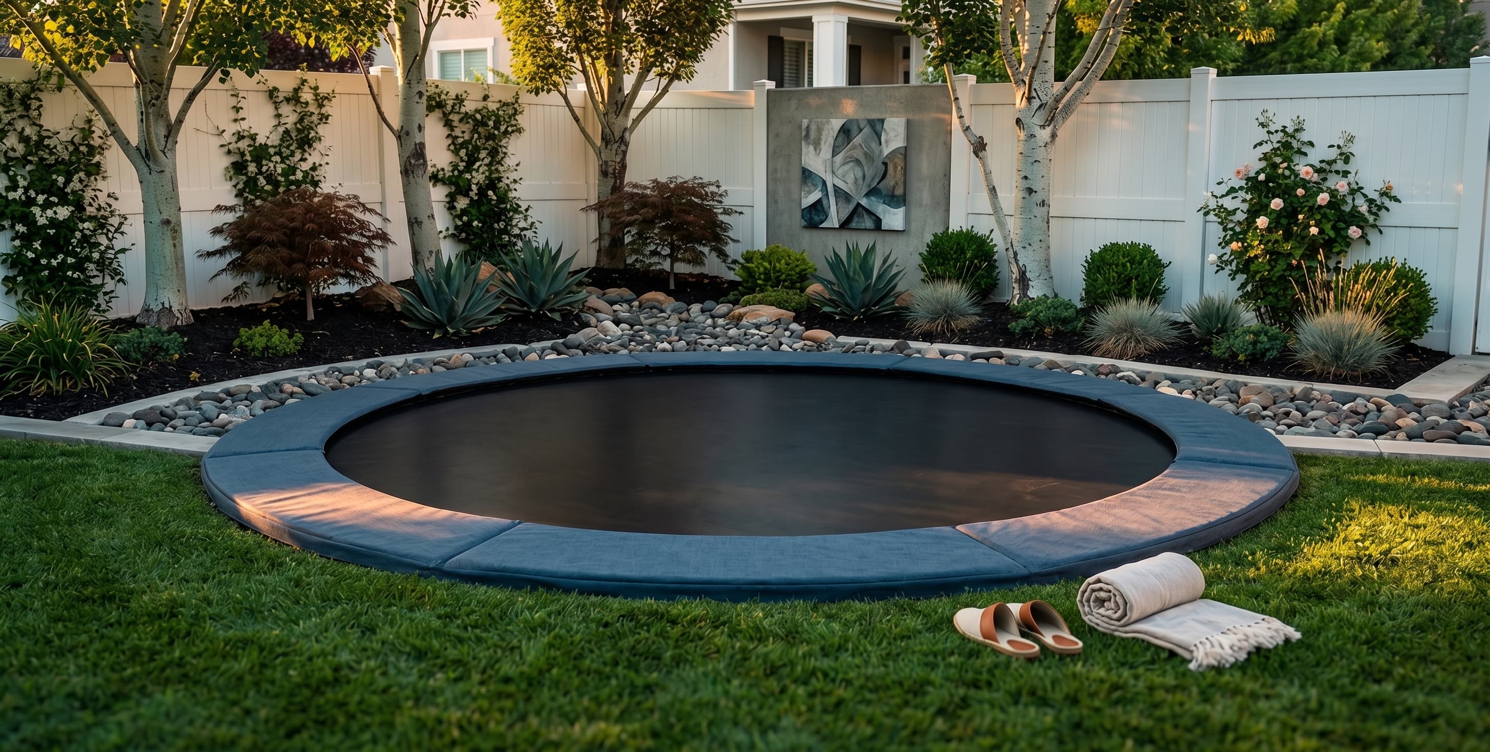 Round in-ground trampoline