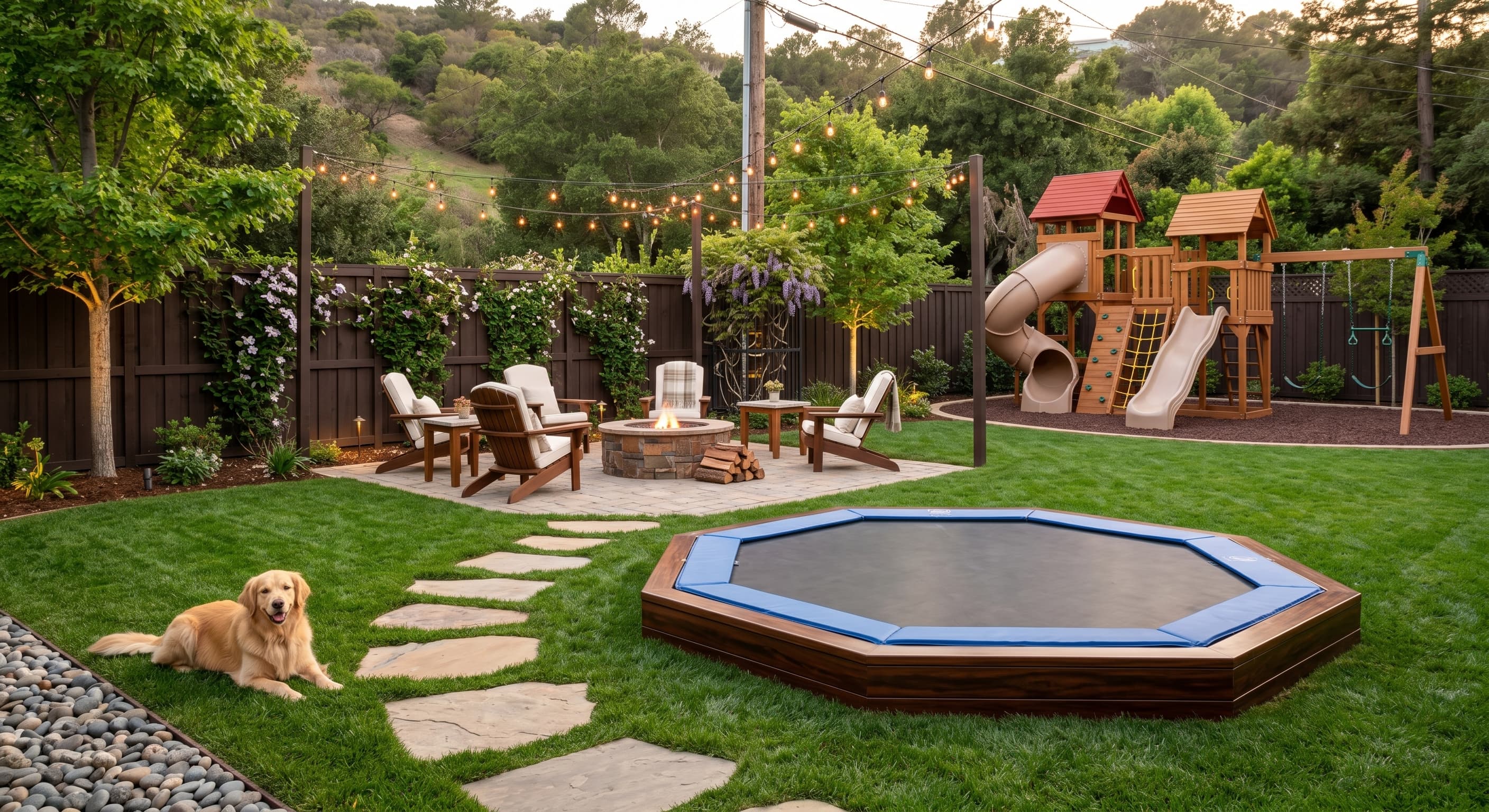 Octagonal trampoline retaining ring installation hero