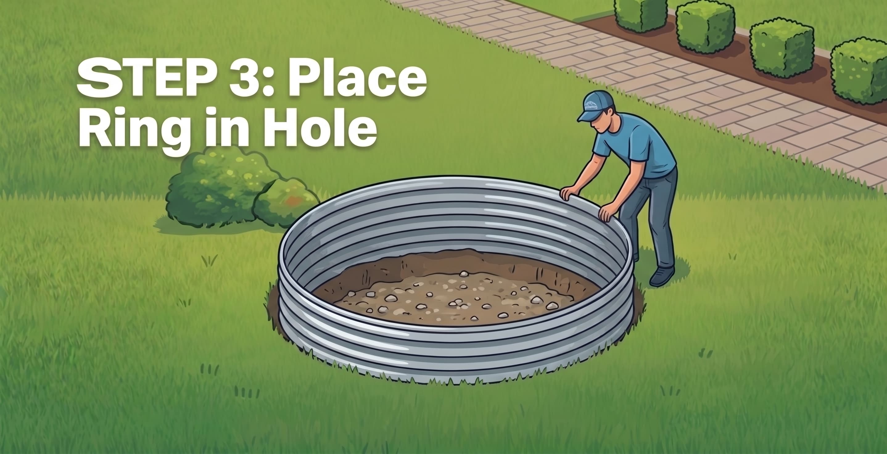 Step 3: Place ring in hole